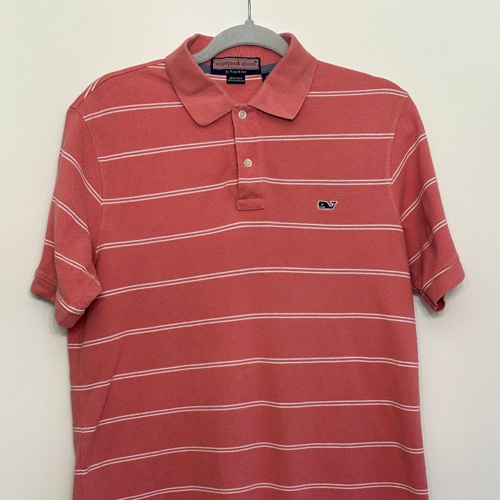 Vineyard Vines Orange Stripped Pima Cotton Tshirt